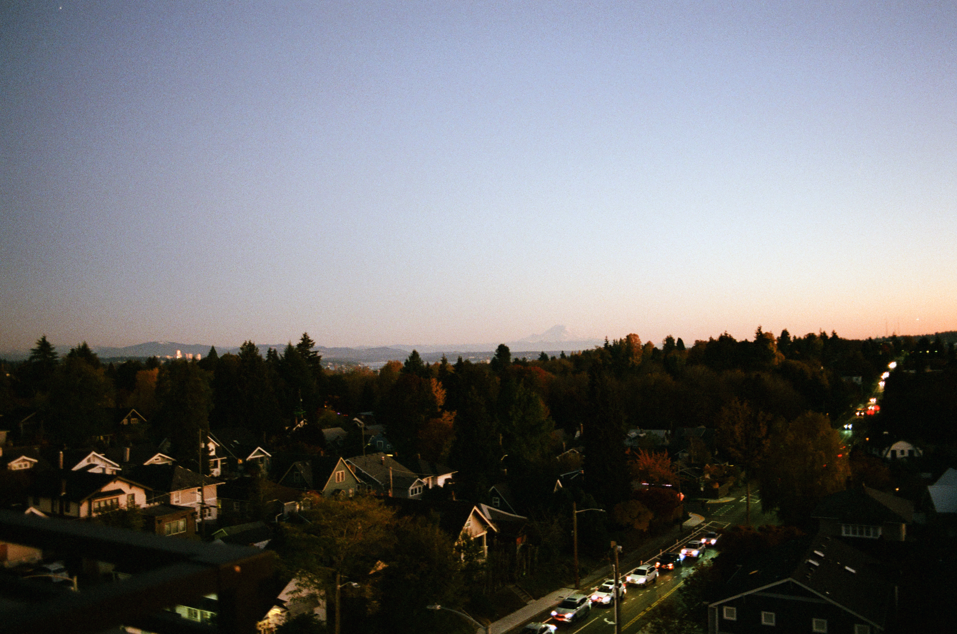 View of Rainier during sunset